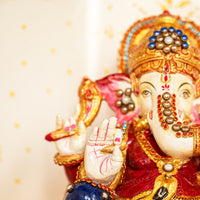 Ganesha with Meenakari Details and Pearl Decoration