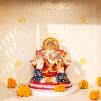 Ganesha with Meenakari Details and Pearl Decoration