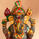 Grey Quartz Ganesha Sitting on a rat