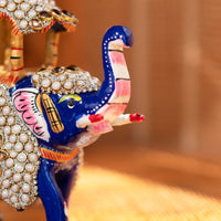 meenakari white pearl ambabari elephant