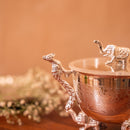 Premium Silver-Plated Elephant and Peacock Dry Fruit Bowl single