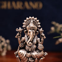 Premium Silver-Plated Ganesh Statue