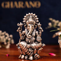 Premium Silver-Plated Ganesh Statue