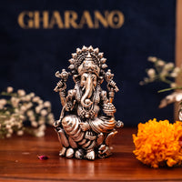 Premium Silver-Plated Ganesh Statue