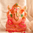 Rose Quartz Ganesha with Meenakari Accent