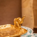 Gold-Plated Elephant-Handled Serving Tray