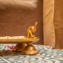 Gold-Plated Elephant-Handled Serving Tray