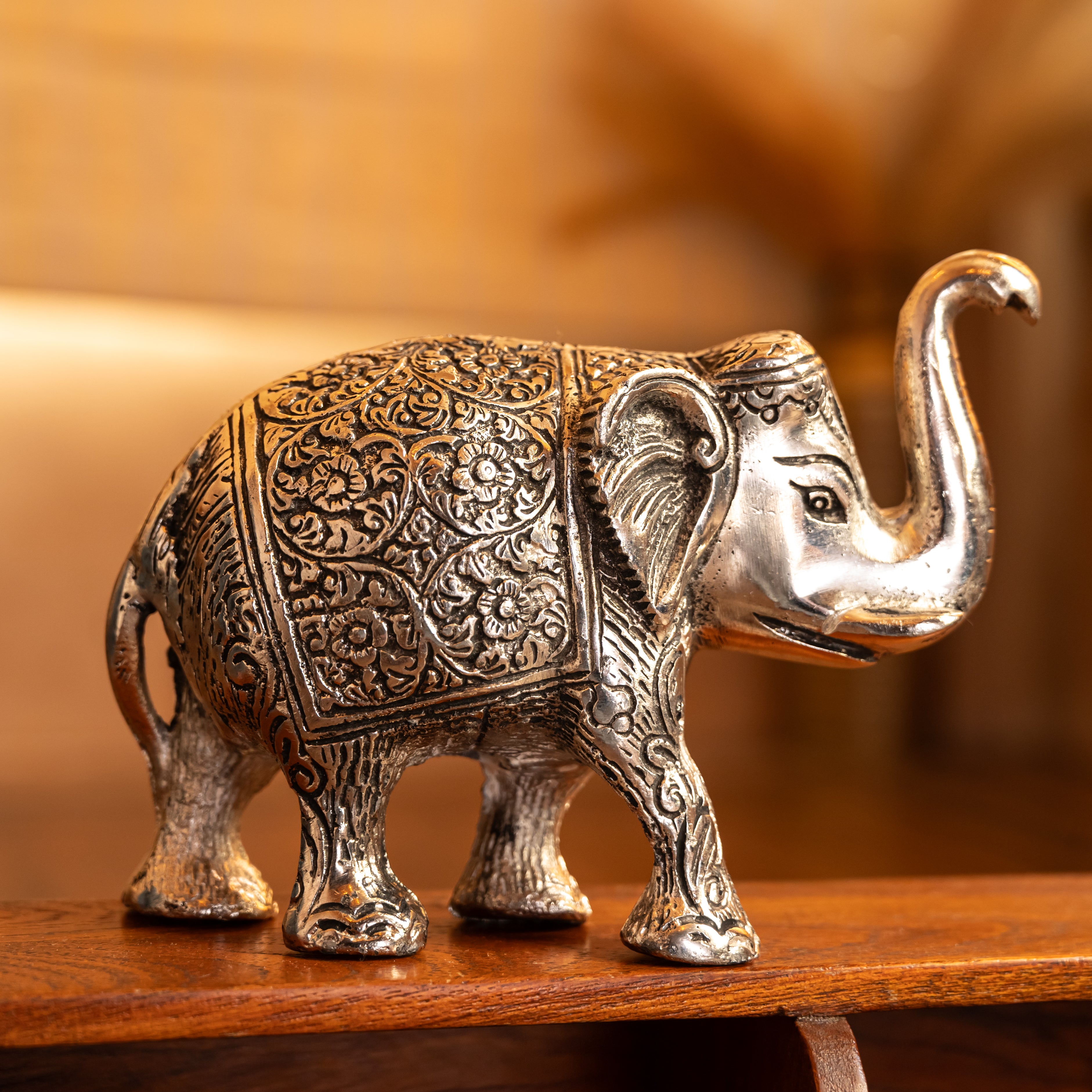 Silver-plated elephant set of 3