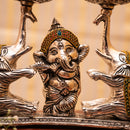 Two Elephants with Ganesha Candle Holder